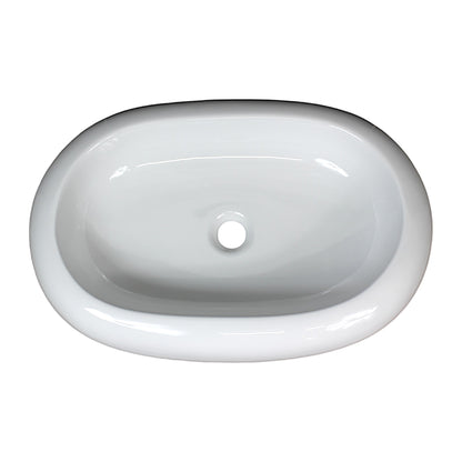 Aufsatzwaschbecken 62 x 40 x 10 cm länglich abgerundet Waschbecken Waschschale Keramik Weiß modern