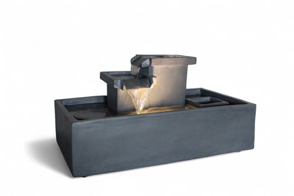 Springbrunnen mit LED Beleuchtung Tischbrunnen Zimmerbrunnen 49 cm Gartenbrunnen Wasserfall