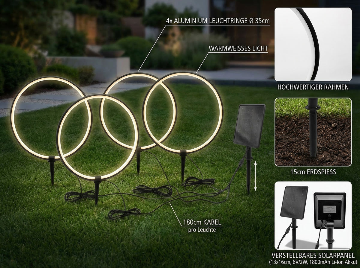 Solar Gartenleuchten LED Solar Gartenstecker modern, Solarleuchte Gart – arnusa