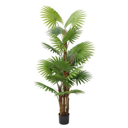 Künstlicher Palme 160 cm im Topf Fächerpalme Kunstpflanze groß Pflanze Dekoration Kunstbaum