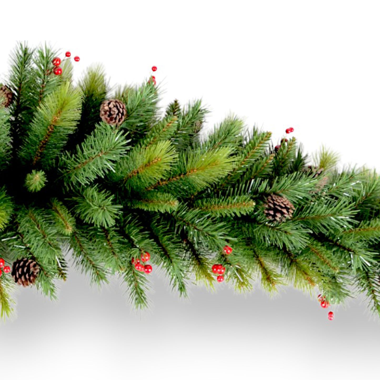 Künstliche Tannengirlande Türbogen Weihnachtsgirlande 180 cm mit roten Ilex Beeren Weihnachtsdekoration