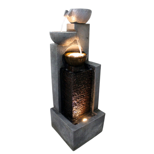 Großer Gartenbrunnen mit LED Beleuchtung Springbrunnen