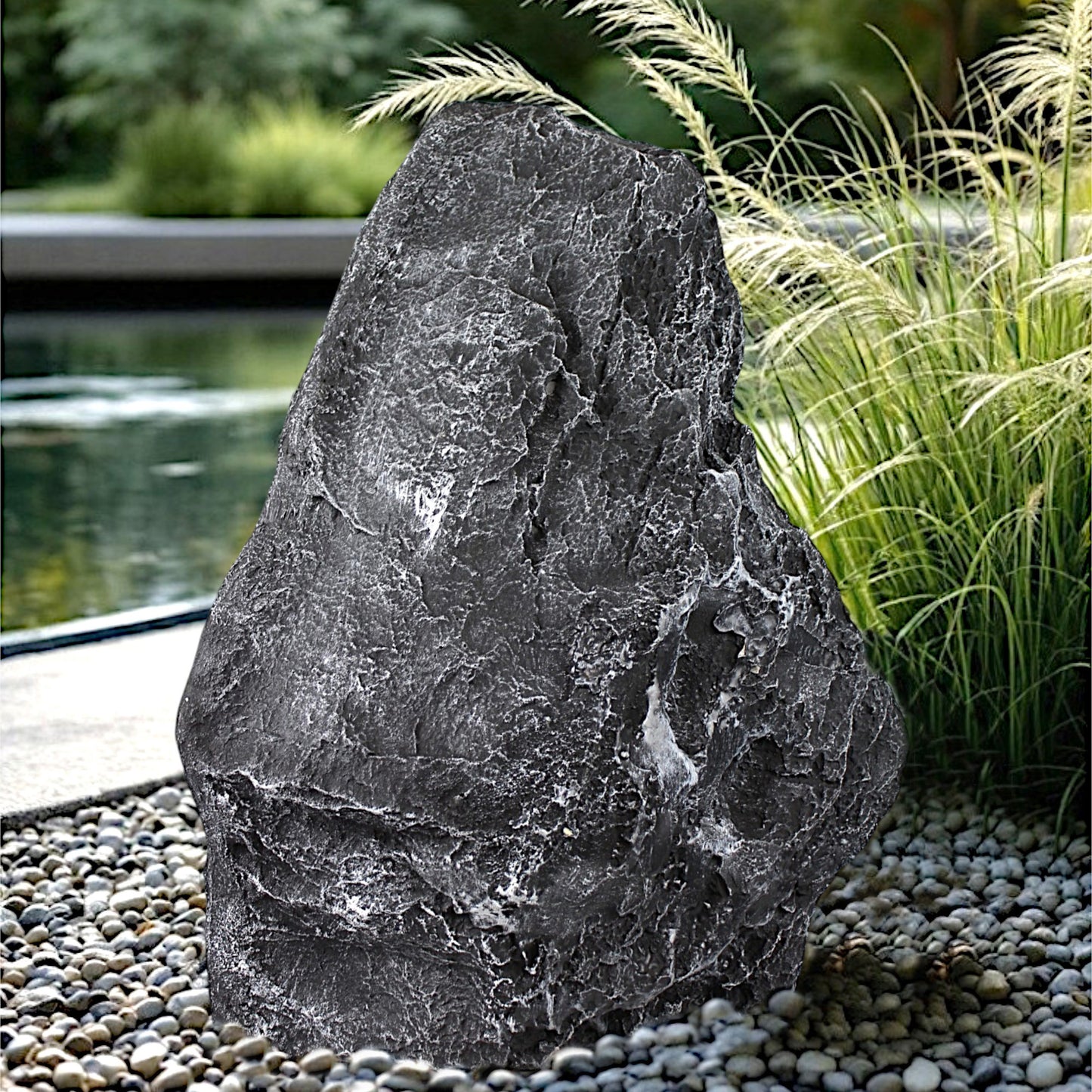 Künstlicher Gartenfelsen Findling Deko für Garten & Teich Gartenstein Steinskulptur aus Polyresin