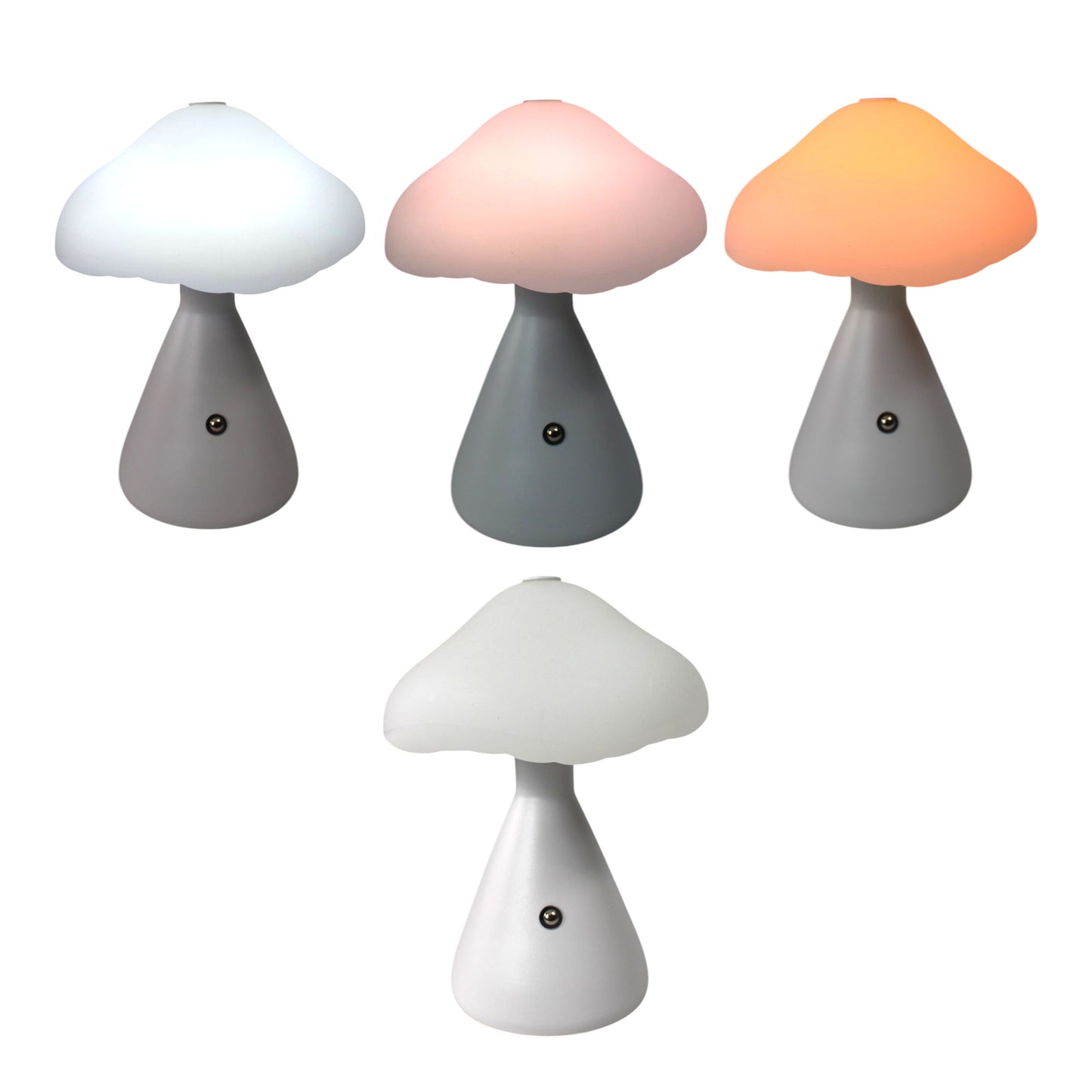 LED Akku Tischlampe kabellos Pilz Lampe 21 cm Tischleuchte Nachtlicht Touch Dimmbar PL601
