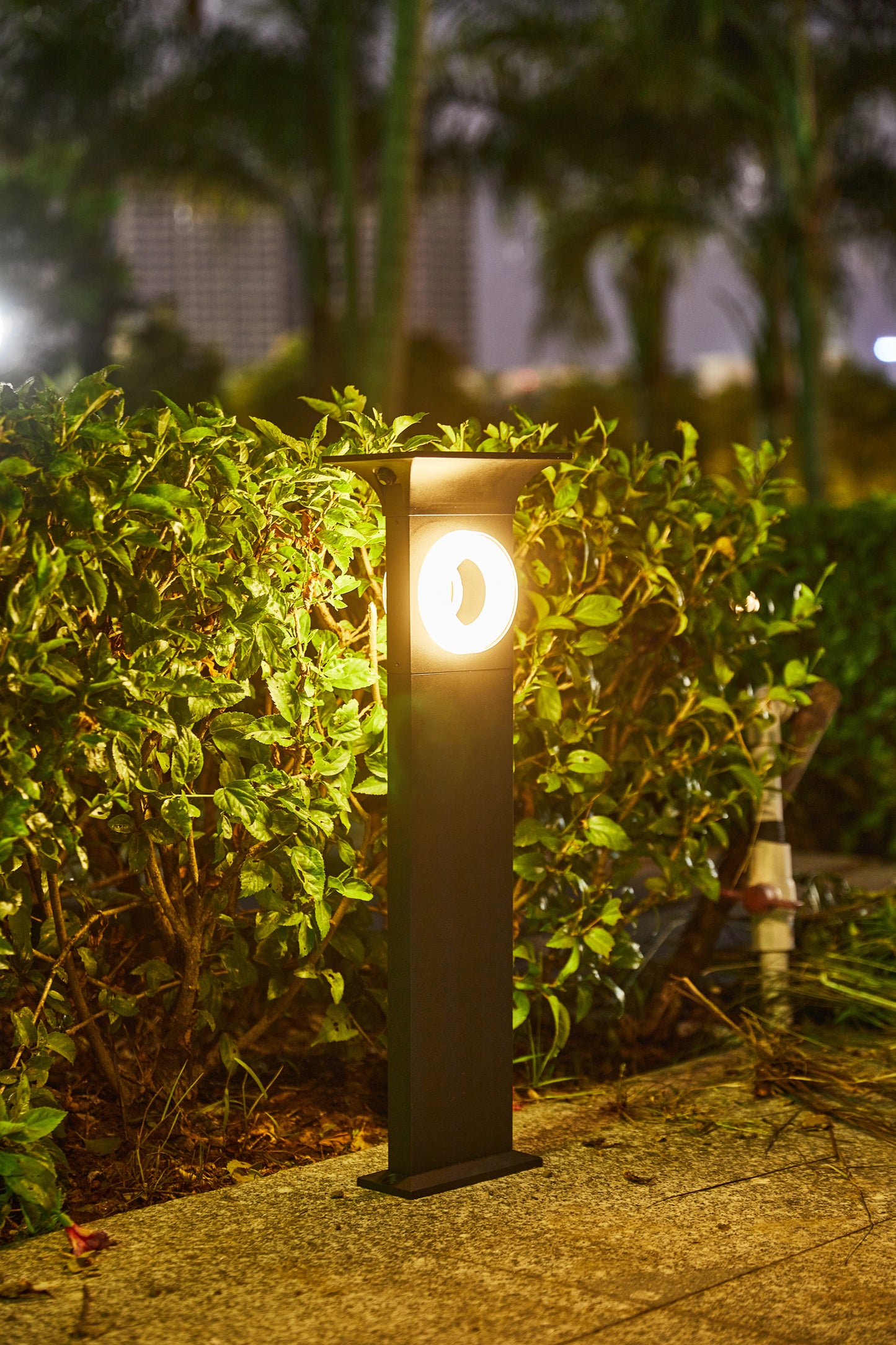 Moderne Solar Gartenlampe 64,5 cm Aluminium helle Solarlampe Außenleuchte Sockelleuchte Duo Color warmweiß und kaltweiß einstellbar