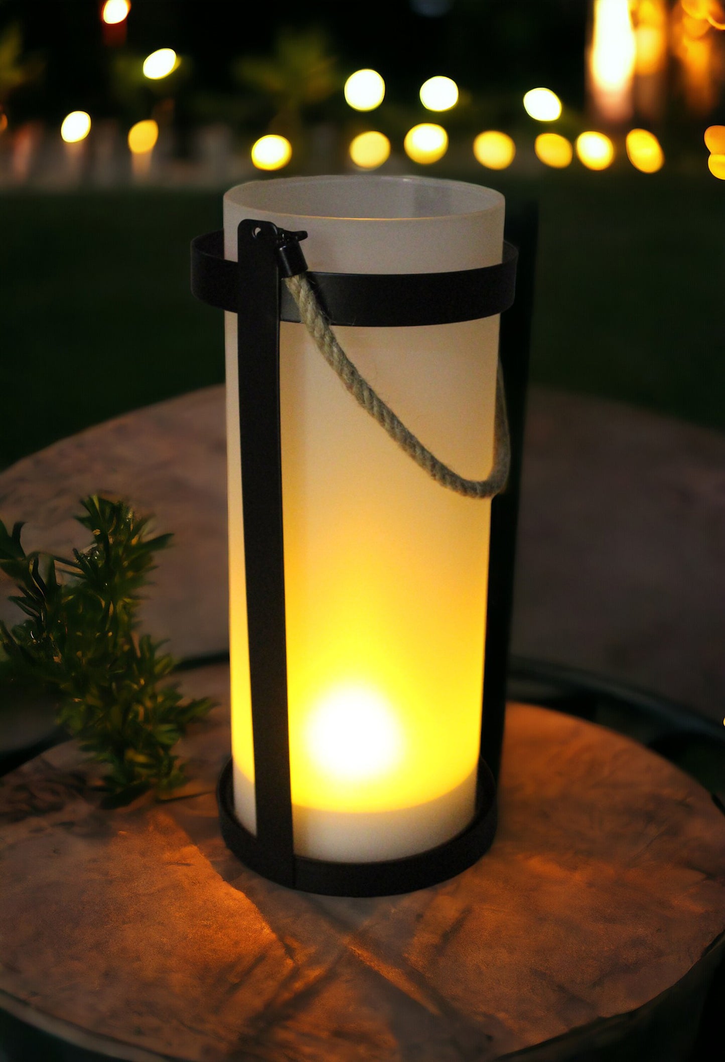 Solar LED Windlicht mit Glas und Kerzen-Effekt