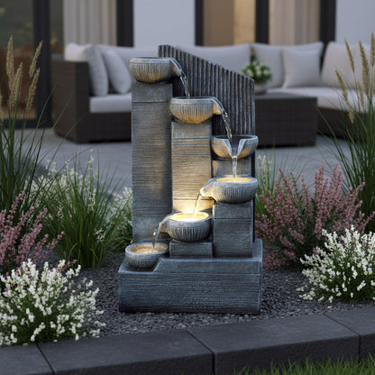 Zimmerbrunnen mit LED Beleuchtung Kaskade LR003 Gartenbrunnen 45 cm Springbrunnen Wasserspiel Deko-Brunnen