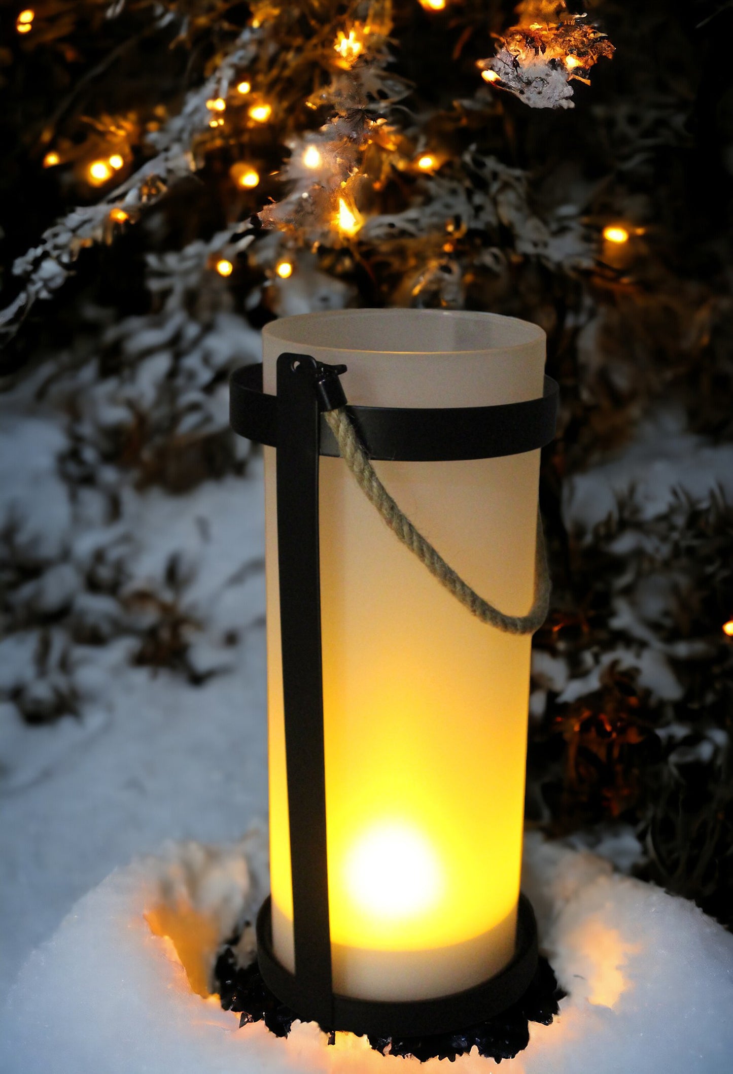 Solar LED Windlicht mit Glas und Kerzen-Effekt