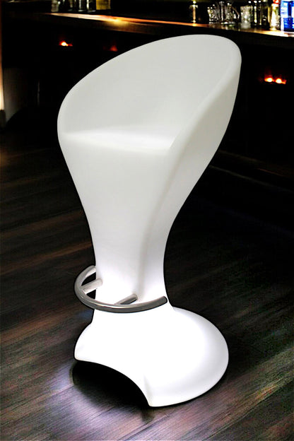 LED Barhocker 104 cm Farbwechsel Akku kabellos nutzbar Barstuhl mit Lehne Leuchtmöbel