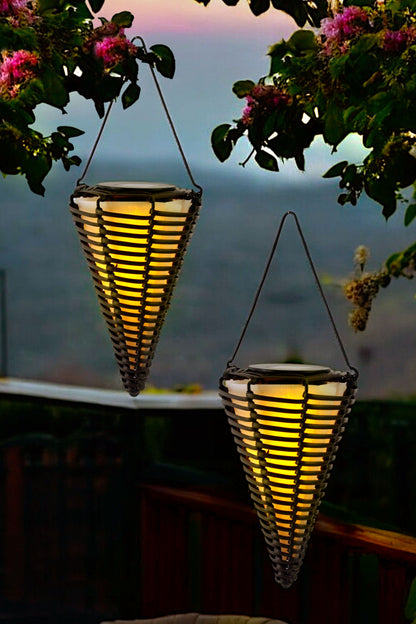 Solarleuchte Rattan Hängeleuchte
