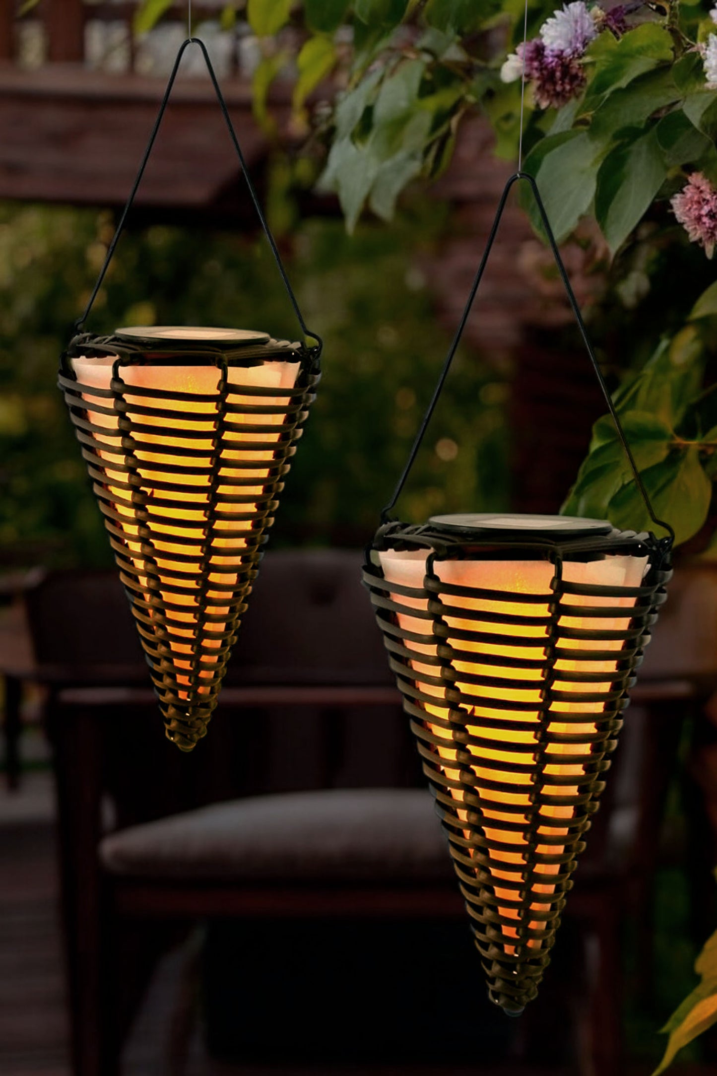 Solarleuchte Rattan Hängeleuchte