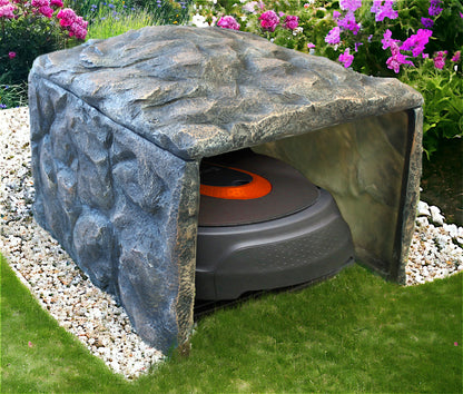 Mährobotergarage in Steinoptik Mower Garage Felsen Gartendekoration