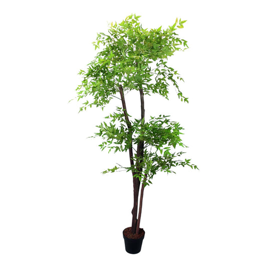 Künstlicher Himmelsbambus 190cm Nandina Tree Kunstbaum Kunstpflanze im Topf