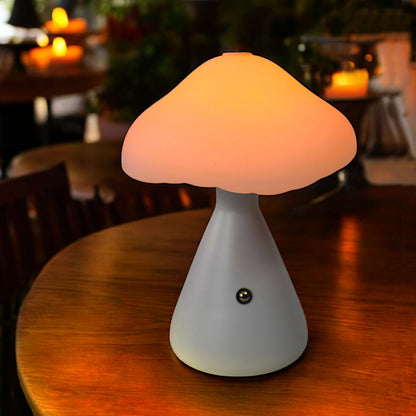 LED Akku Tischlampe kabellos Pilz Lampe 21 cm Tischleuchte Nachtlicht Touch Dimmbar PL601
