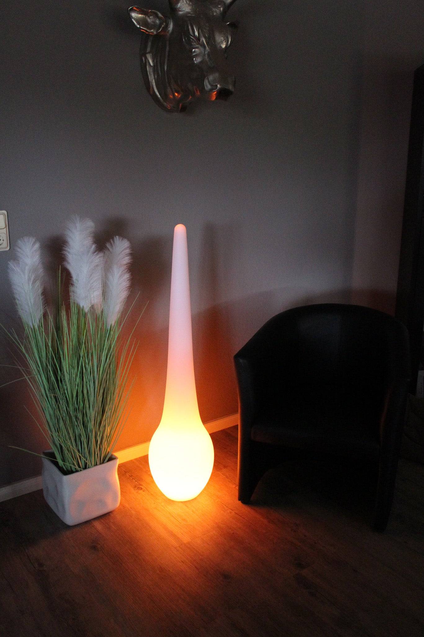 Design Stehlampe 115 x 28 cm Farbwechsel mit Akku kabellos Lampe Innen und Außen Dekoleuchte
