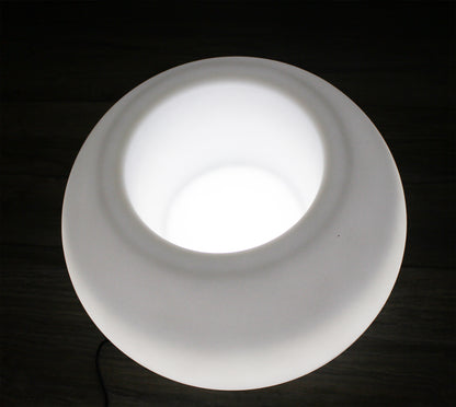 Moderner runder beleuchteter Blumenkübel 35x24 cm Pflanzgefäß Blumentopf LED RGB mit Akku und Netzteil