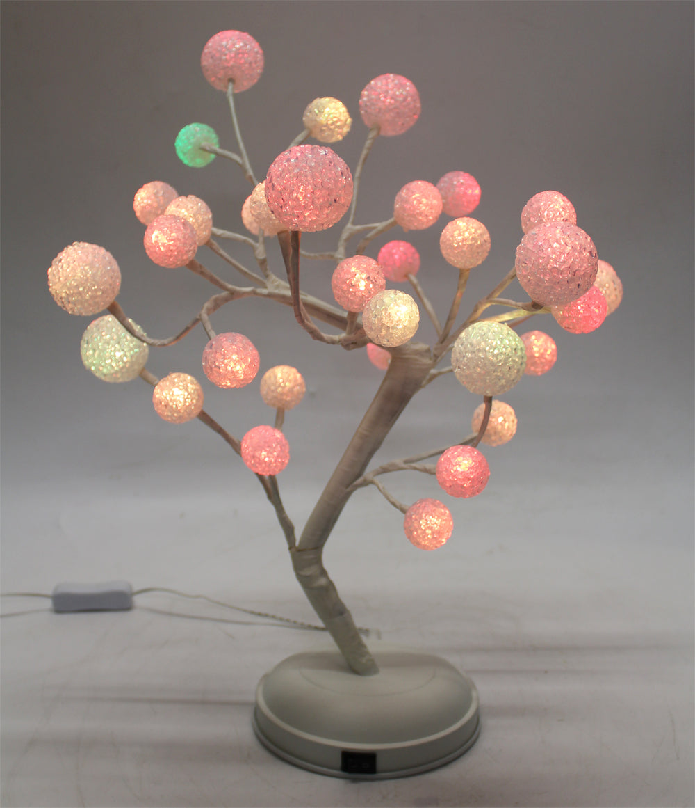 LED Leuchtbaum RGB Glitzerkugel 45 cm 32 LED Baum Dekobaum Tischleuchte