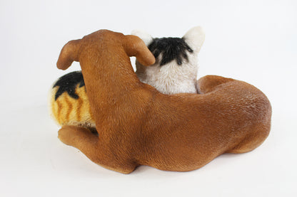 Tierfigur Hund und Katze Gartenfigur 34cm