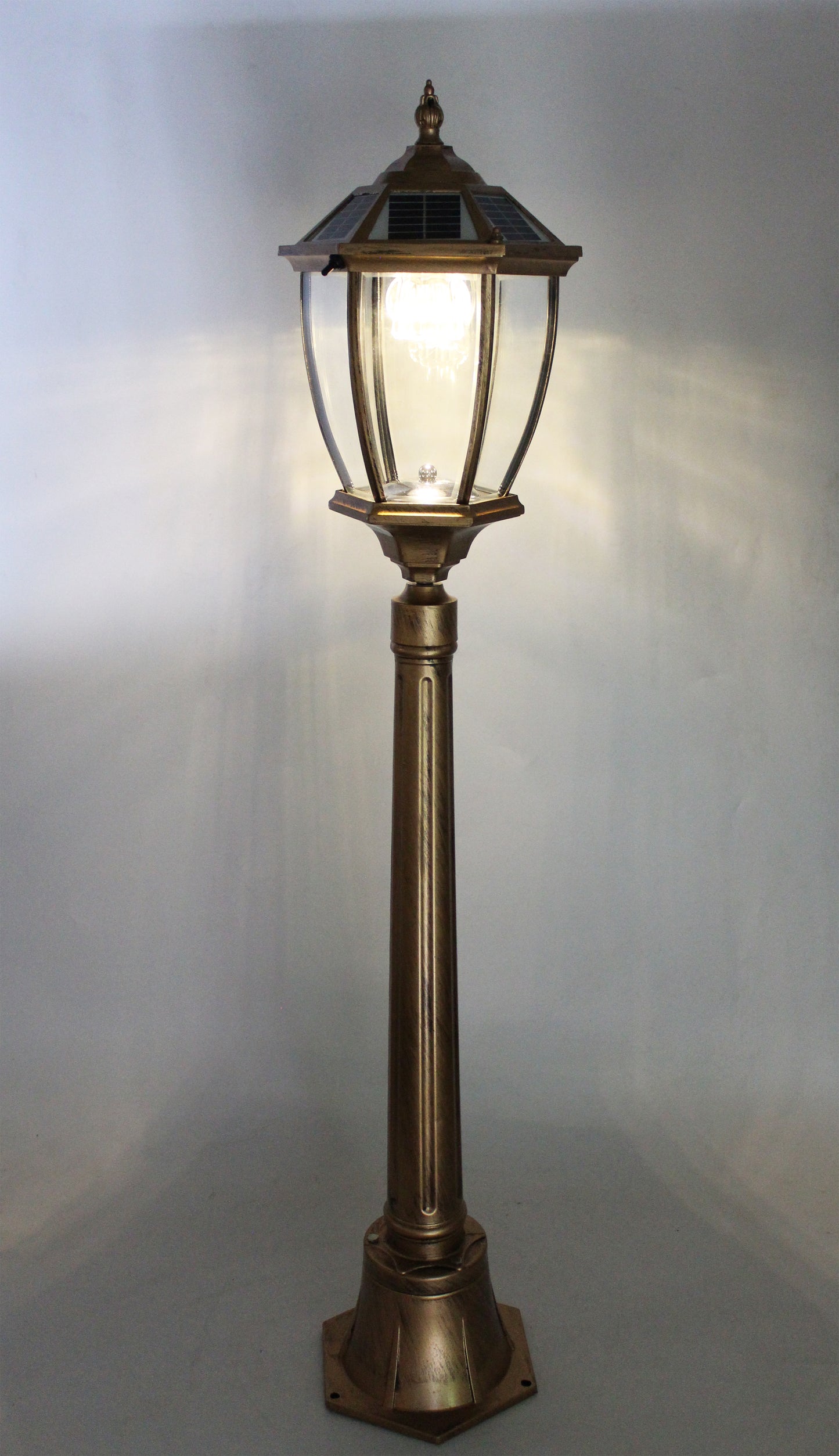 Gartenlaterne Solarbetrieben klassisch 115 cm Solarlampe Außenleuchte Sockelleuchte kabellos Duo Color warmweiß und kaltweiß