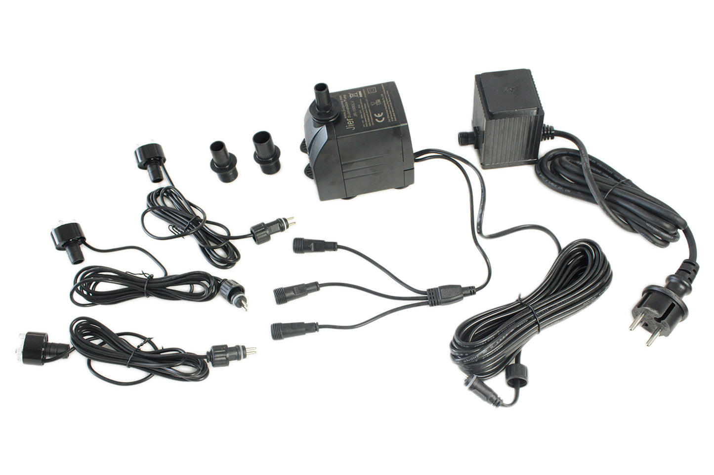 Springbrunnen Pumpe mit 3x LED Beleuchtung Wasserpumpe Tauchpumpe Teichpumpe