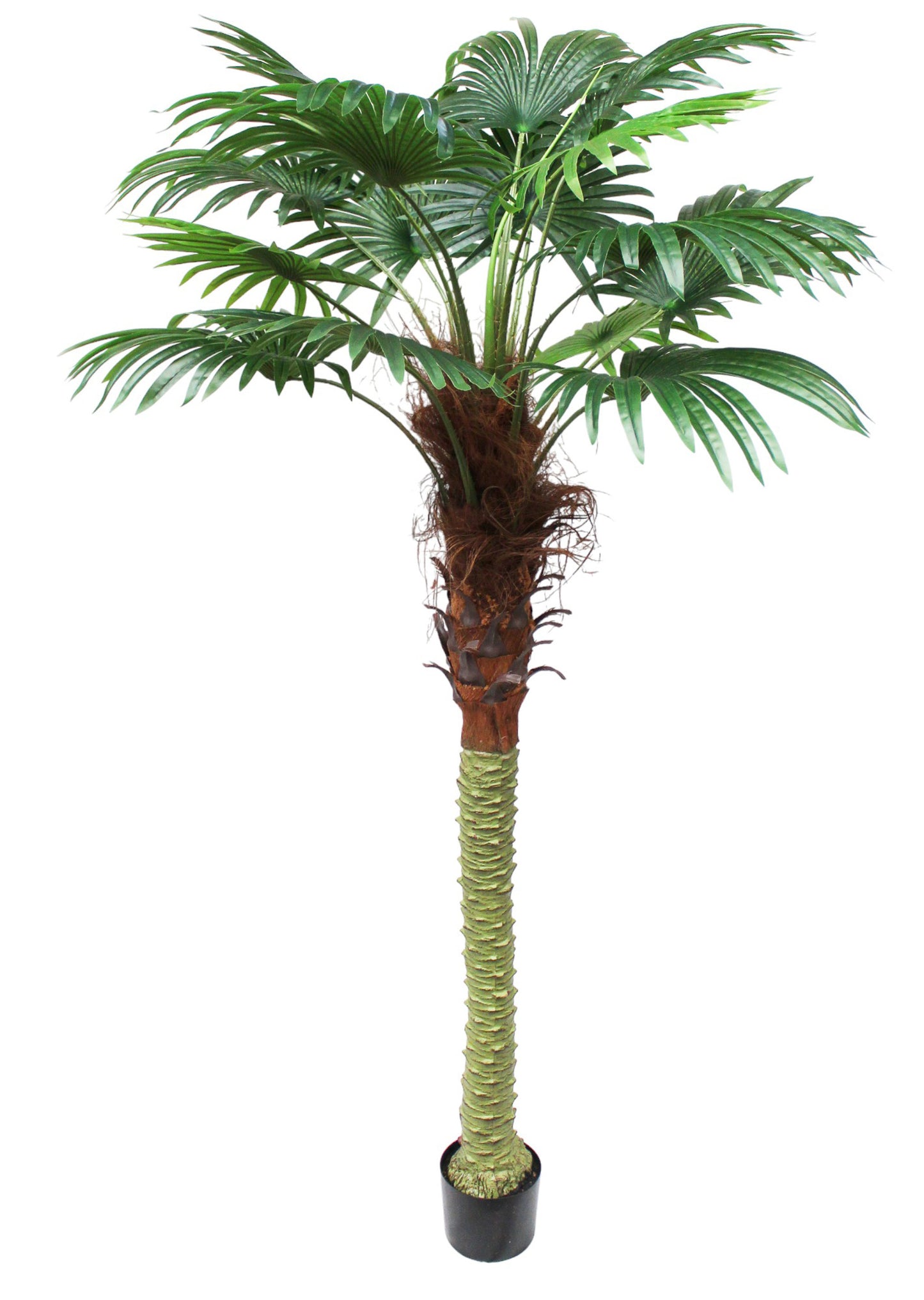 Große künstliche Palme 200 cm mit 15 Palmenwedel Fächerpalme Kunstpflanze