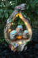 Solar Gartenfigur Baumstamm mit Vögel 30 cm Solarleuchte Gartendeko beleuchtet