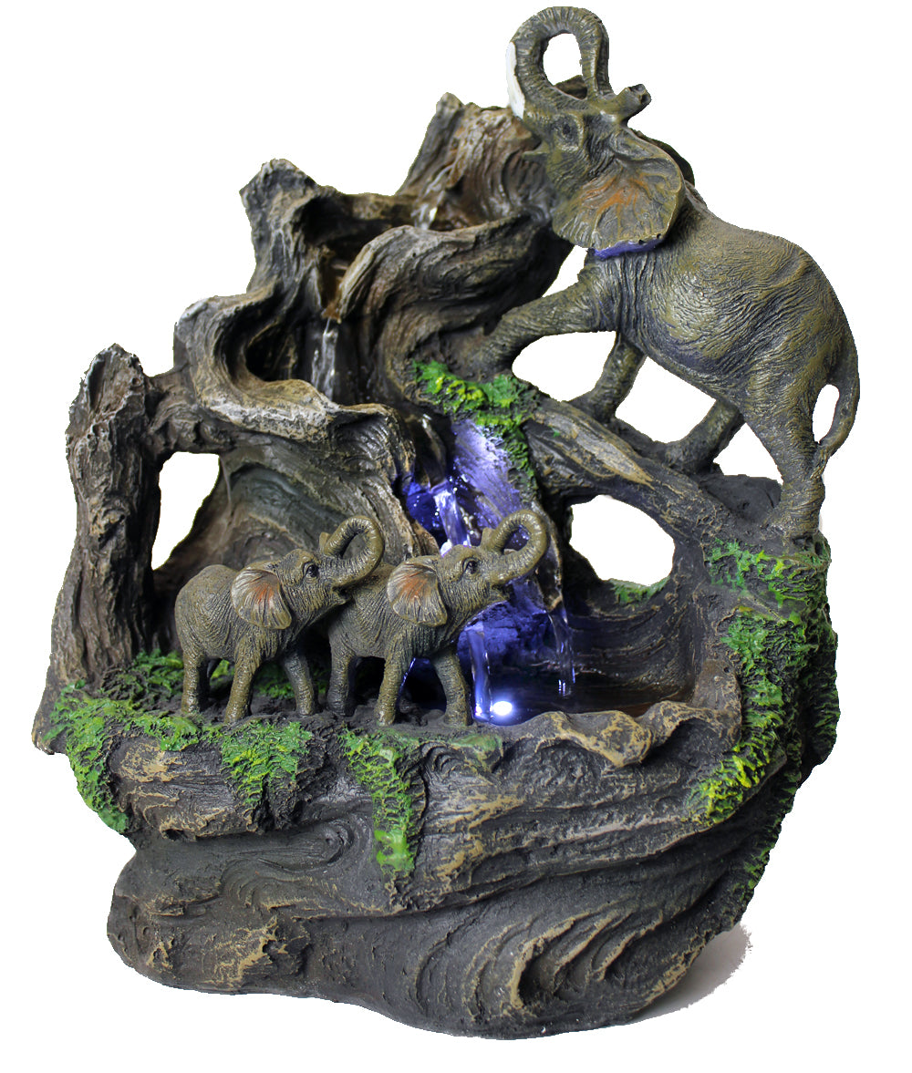 Zimmerbrunnen Elefant mit LED Beleuchtung