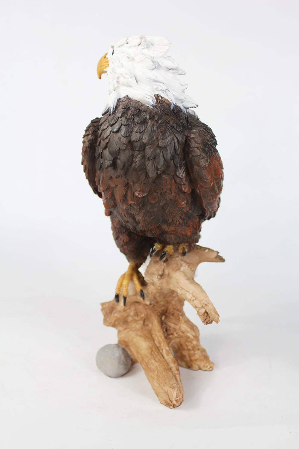 Dekofigur Adler auf Baumstamm 34 cm Gartenfigur Tierfigur