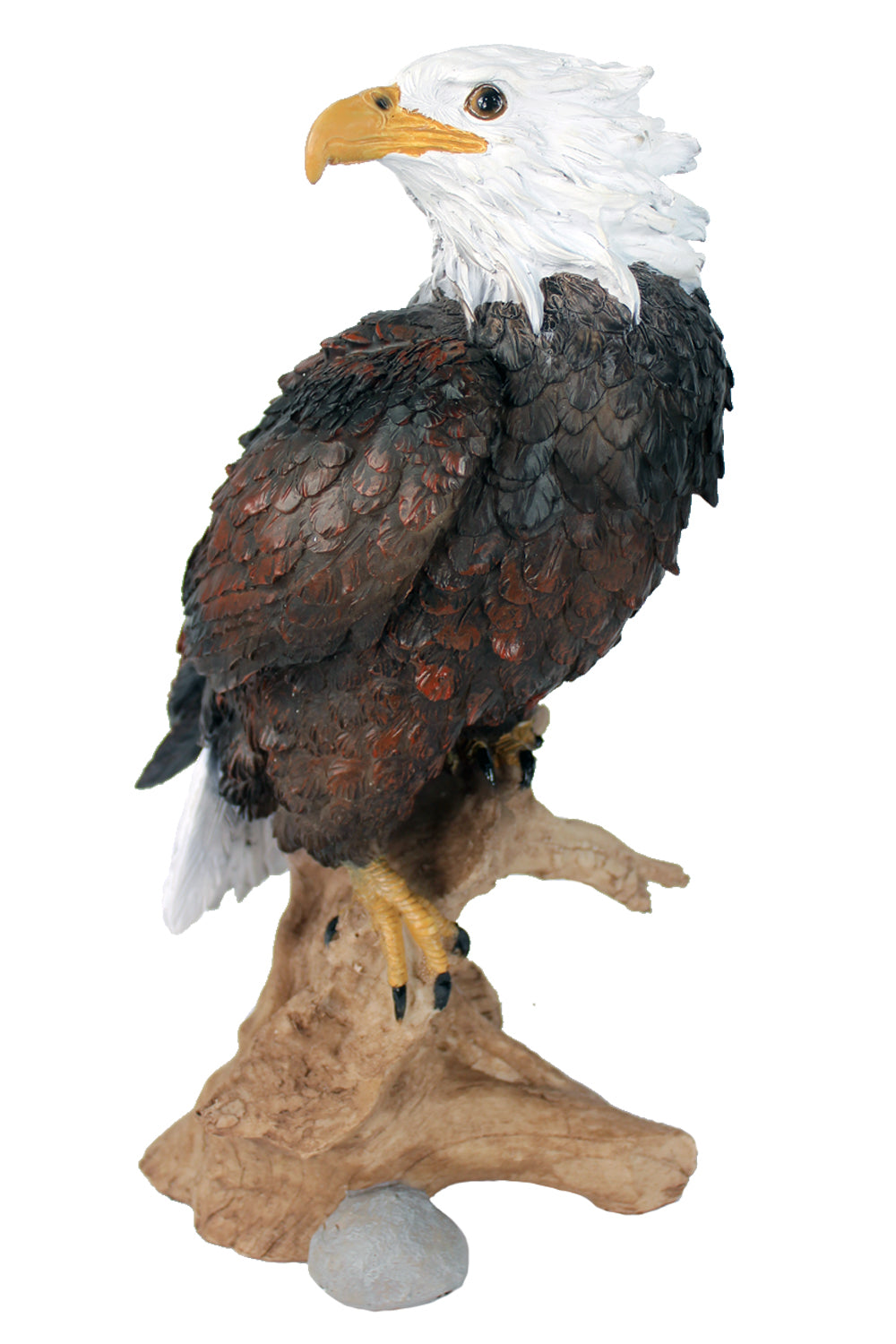Dekofigur Adler auf Baumstamm 34 cm Gartenfigur Tierfigur