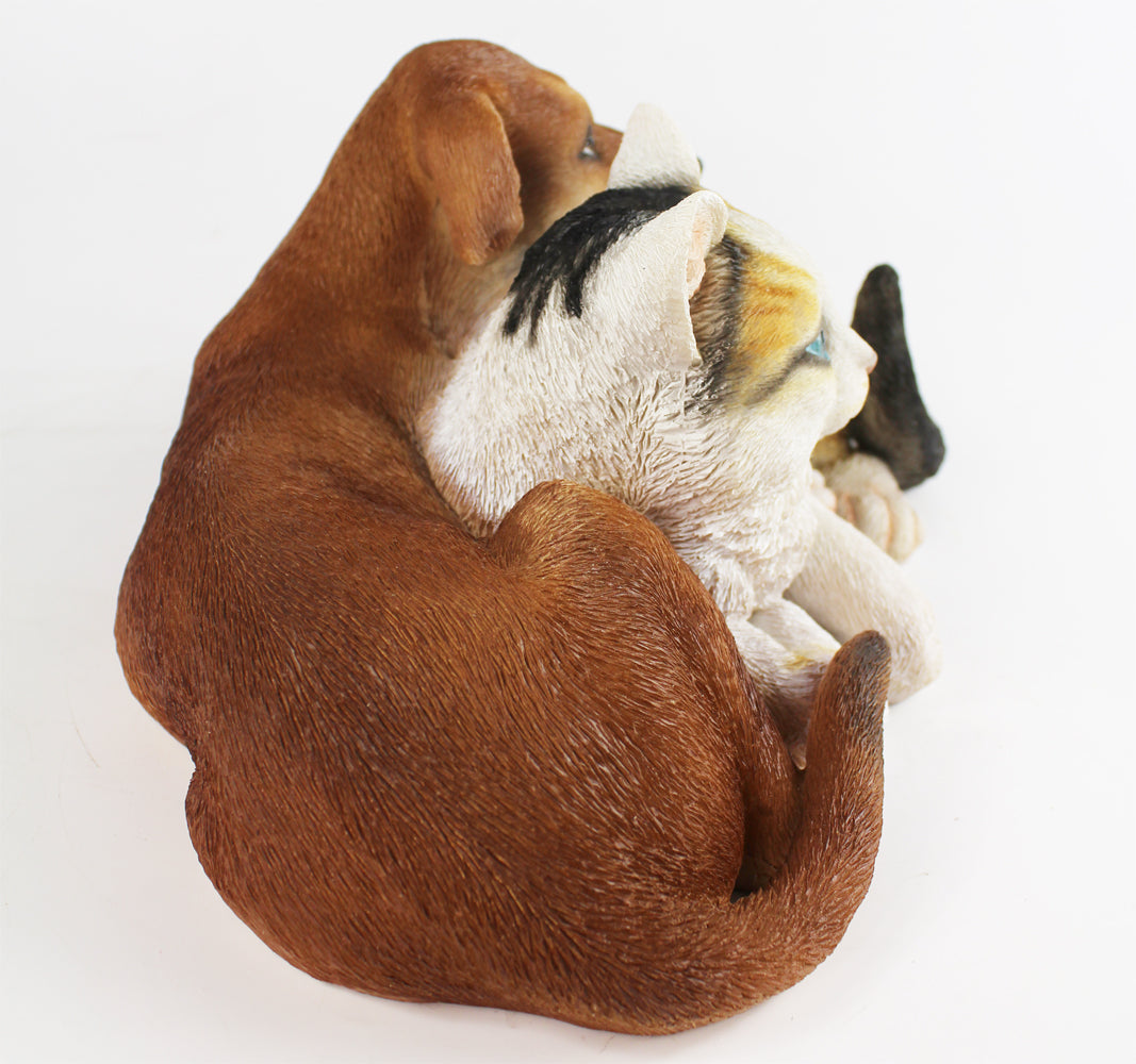 Tierfigur Hund und Katze Gartenfigur 34cm