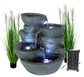 Solar Gartenbrunnen Cascades mit Beleuchtung Springbrunnen Wasserfall