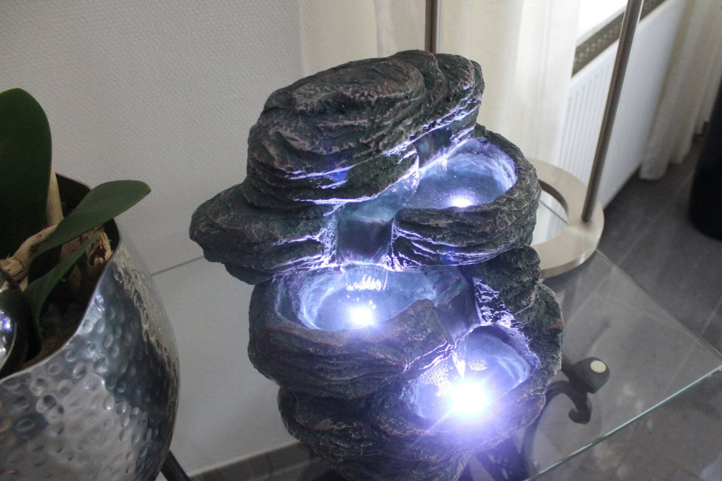 Springbrunnen Niagara mit LED Beleuchtung IN-&OUTDOOR Zimmerbrunnen Gartenbrunnen Luftbefeuchter