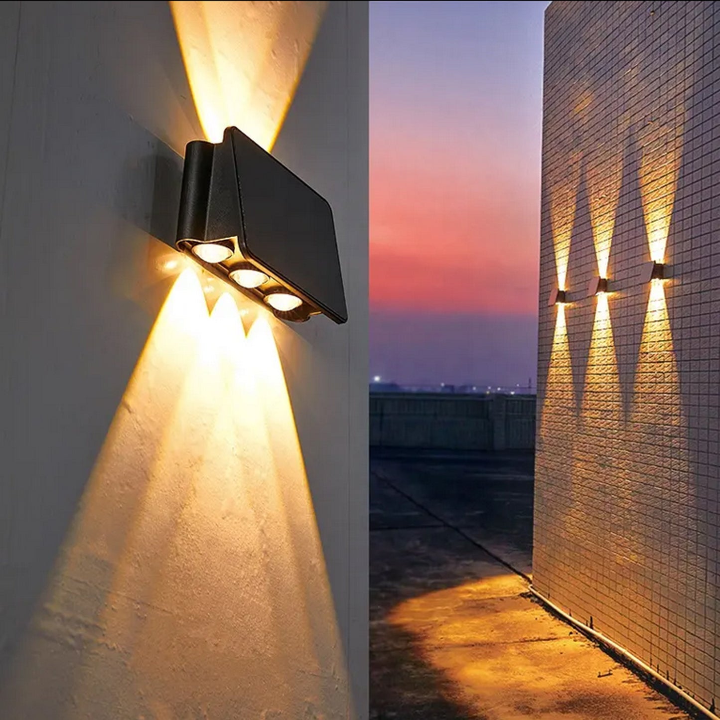 Solarleuchte moderner Wandstrahler 5 helle LED Wandlampe kabellos UP Down Außenleuchte 1300 mAh warmweiß Außenlampe Solarlampe