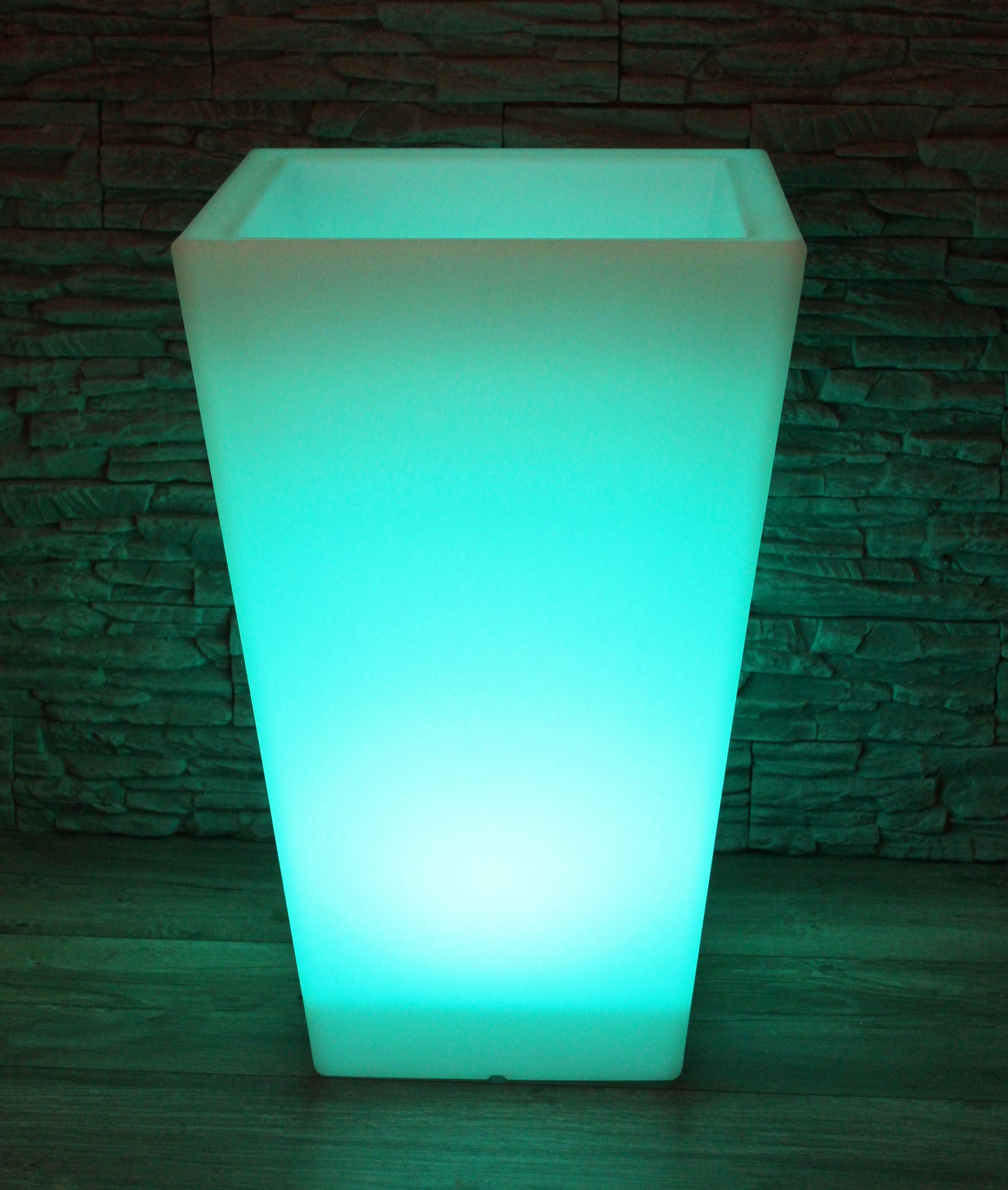 Großer LED Blumenkübel 69,5 x 45 cm beleuchtet RGB mit Fernbedienung Pflanzkübel modern Blumentopf Akku und Netzkabel Indoor § Outdoor