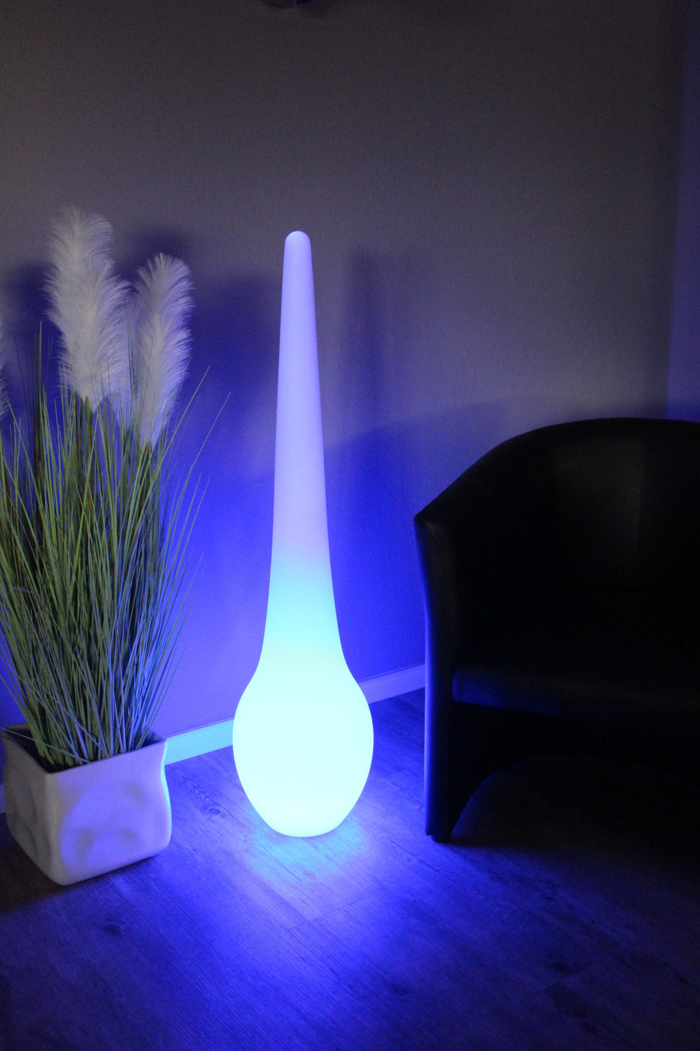 Design Stehlampe 115 x 28 cm Farbwechsel mit Akku kabellos Lampe Innen und Außen Dekoleuchte