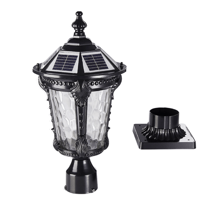 Solar Sockelleuchte schwarz Aluminium Glas Außenleuchte kabellos mit Fernbedienung Gartenleuchte