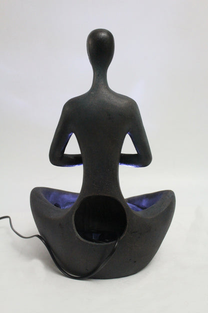 Yoga Brunnen mit Beleuchtung und Amethyst Kugel Heilstein 41 cm Zimmerbrunnen Springbrunnen
