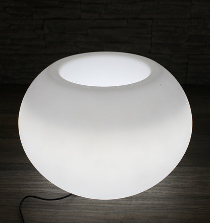 Moderner runder beleuchteter Blumenkübel 35x24 cm Pflanzgefäß Blumentopf LED RGB mit Akku und Netzteil