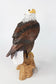 Dekofigur Adler auf Baumstamm 34 cm Gartenfigur Tierfigur