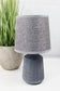 Tischlampe aus Keramik Beton-Optik Grau kleine Nachttischlampe Beistelllampe 15x 28 cm