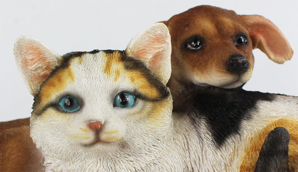 Tierfigur Hund und Katze Gartenfigur 34cm