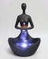 Yoga Brunnen mit Beleuchtung und Chakren Kugel Heilstein 41 cm Zimmerbrunnen Springbrunnen