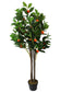 Künstlicher Mandarinenbaum 125 cm Kunstpflanze künstliche Pflanze im Topf Zimmerpflanze Mediterran