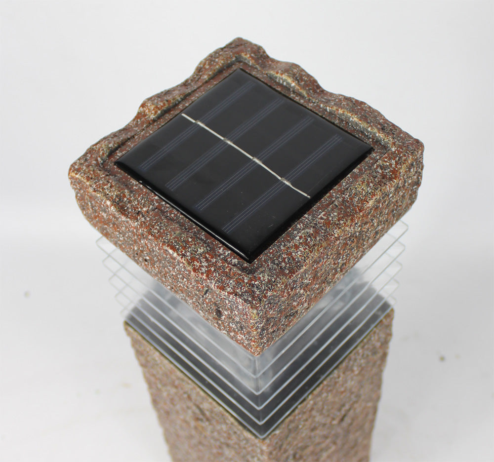 Solarleuchte Sockelleuchte in Steinoptik 43,5 x 12 cm Gartenlampe Wegeleuchte