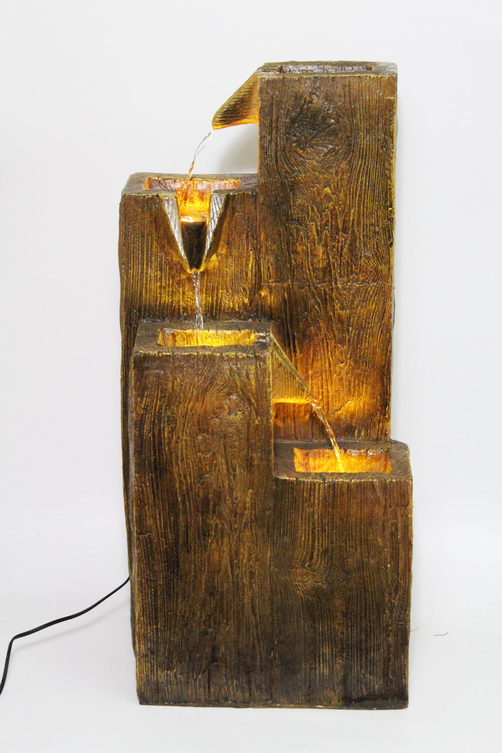 Gartenbrunnen BK823 in Holzoptik Wasserspiel Gartenbrunnen mit Beleuchtung