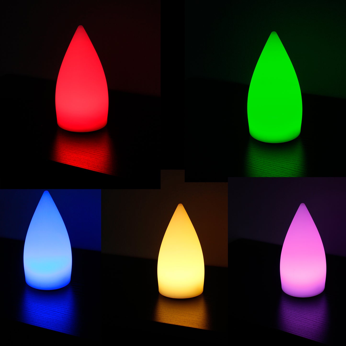 LED Kegellampe 21x11 cm RGB Kabellos Akku mit Fernbedienung Saunalampe Tischlampe