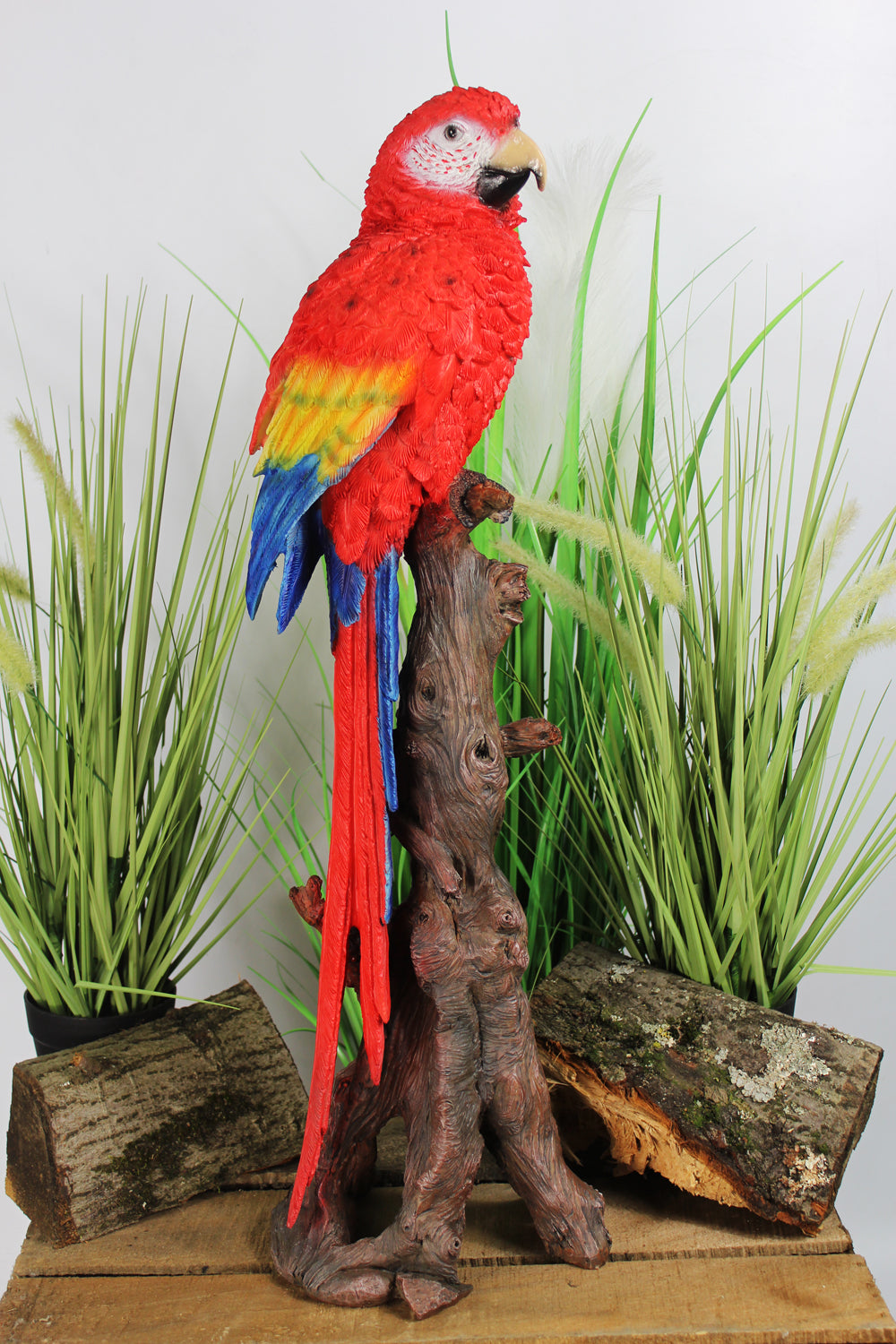 Gartenfigur Ara Papagei 66cm Tierfigur lebensecht