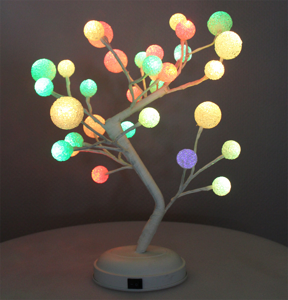 LED Leuchtbaum RGB Glitzerkugel 45 cm 32 LED Baum Dekobaum Tischleuchte