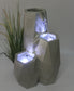 Brunnen mit LED Beleuchtung Gartenbrunnen Zimmerbrunnen geometrisch 49 cm Kaskade