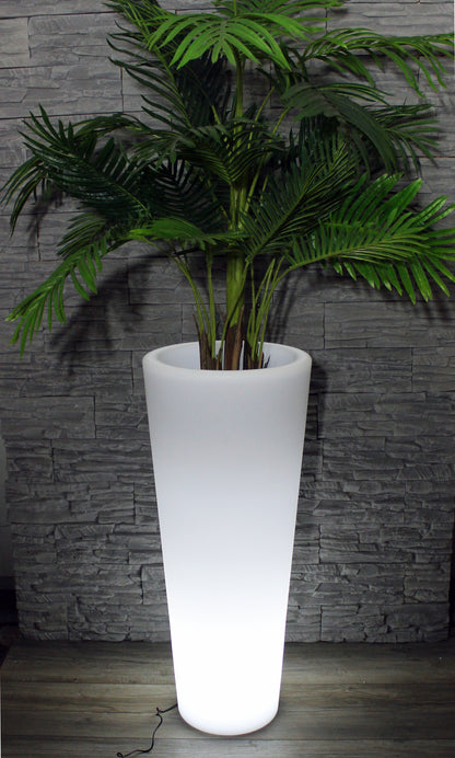 Moderner beleuchteter Blumenkübel 90x37 cm Pflanzgefäß Blumentopf LED RGB mit Akku und Netzteil